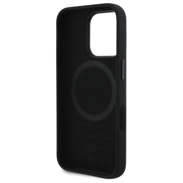 Чохол BMW Silicone Cut Tricolor Lines для iPhone 16 Pro Black with MagSafe (BMHMP16L23SCUK)
