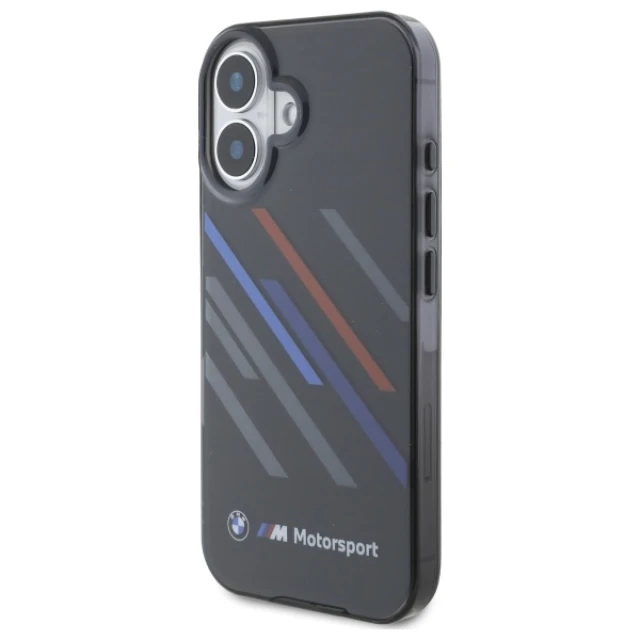 Чохол BMW Motosport IML Random Stripes для iPhone 16 Plus Black (BMHCP16M23HTRAK)