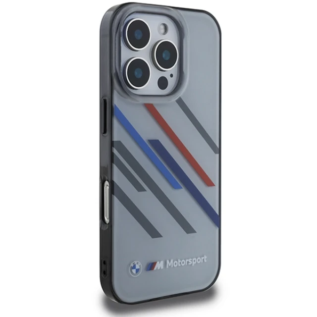 Чохол BMW Motosport IML Random Stripes для iPhone 16 Pro Max Grey (BMHCP16X23HTRAG)