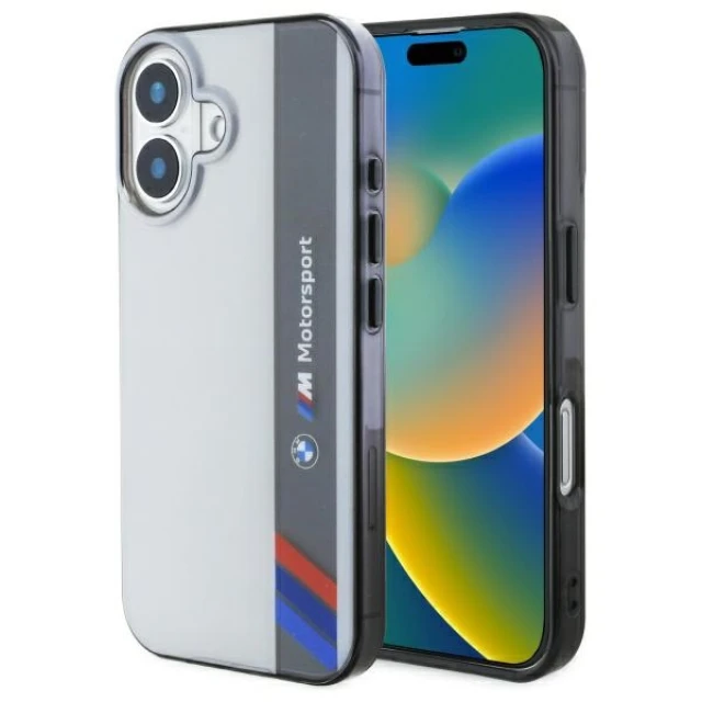 Чохол BMW Motosport IML Vertical Stripe для iPhone 16 Grey (BMHCP16S23HTFEG)