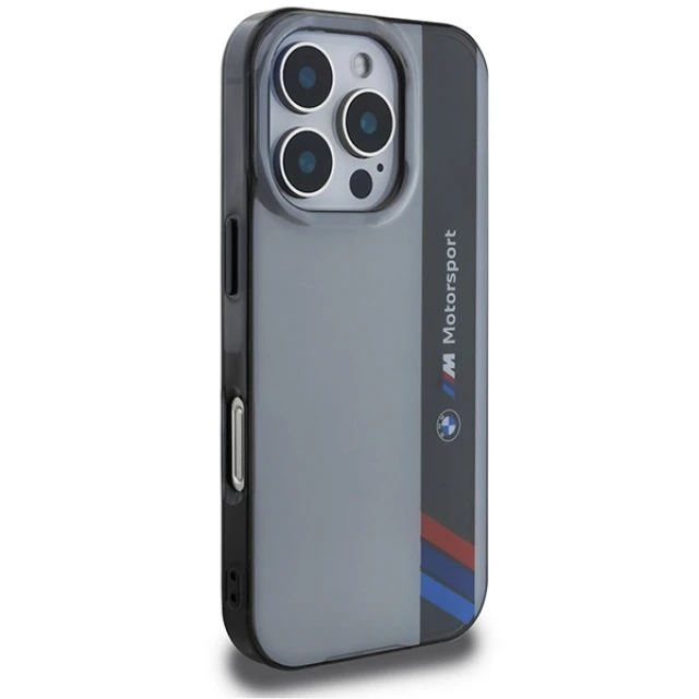 Чохол BMW Motosport IML Vertical Stripe для iPhone 16 Pro Grey (BMHCP16L23HTFEG)