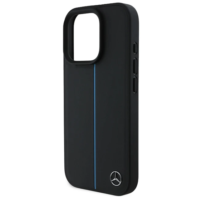 Чохол Mercedes Blue Line Leather для iPhone 16 Pro Black with MagSafe (MEHMP16L23RURBK)