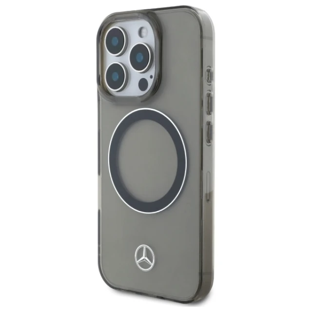 Чохол Mercedes Silver Ring для iPhone 16 Pro Black with MagSafe (MEHMP16L23HUOSK)