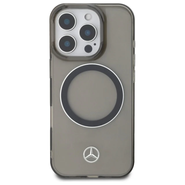 Чохол Mercedes Silver Ring для iPhone 16 Pro Black with MagSafe (MEHMP16L23HUOSK)