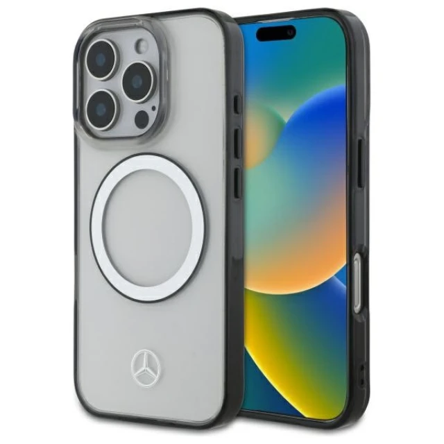 Чохол Mercedes Printed Logo для iPhone 16 Pro Transparent with MagSafe (MEHMP16L23HUOKC)