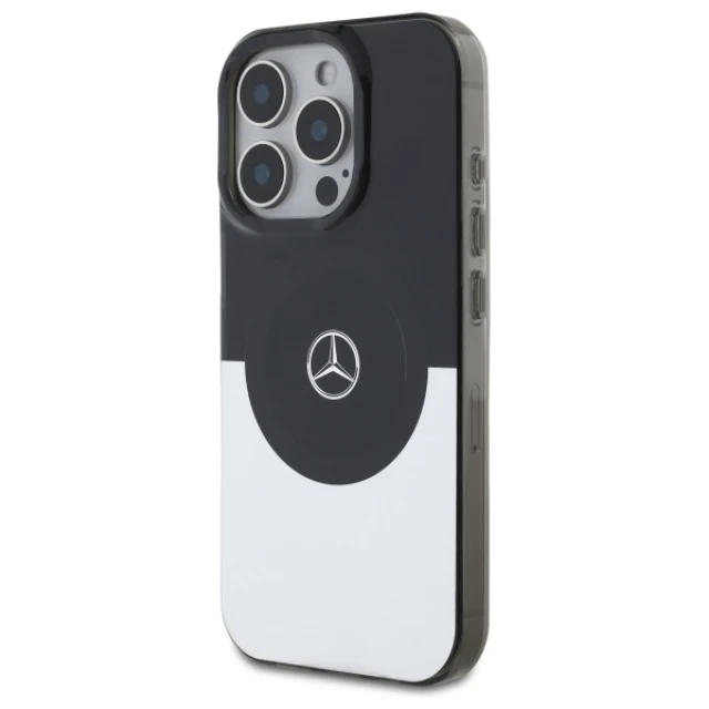 Чохол Mercedes Double Layer BiColor для iPhone 16 Pro Max Black Silver with MagSafe (MEHMP16X23HBIGK)