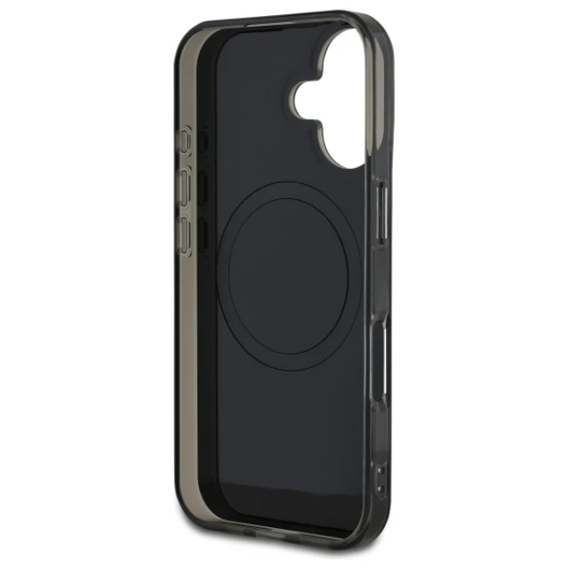 Чохол Mercedes Double Layer Crossed Lines для iPhone 16 Black with MagSafe (MEHMP16S23HRSK)