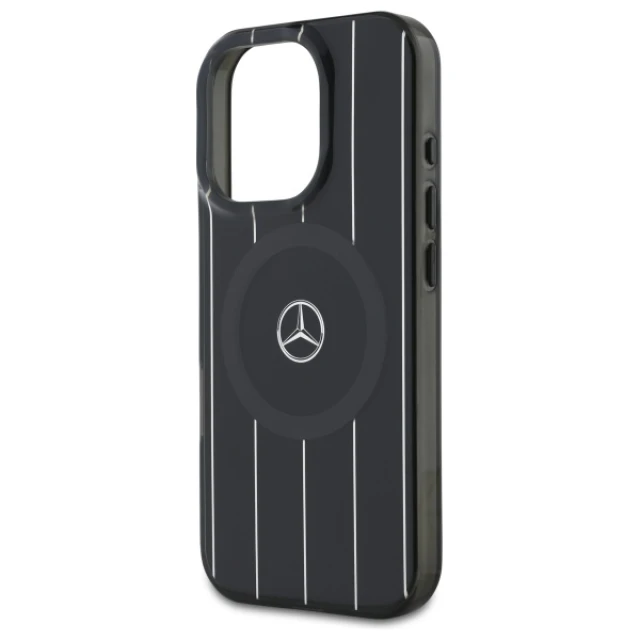 Чохол Mercedes Double Layer Crossed Lines для iPhone 16 Pro Black with MagSafe (MEHMP16L23HRSK)