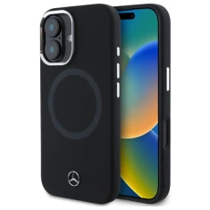 Чохол Mercedes Silicone Tonal Logo для iPhone 16 Black with MagSafe (MEHMP16S23SUTTK)