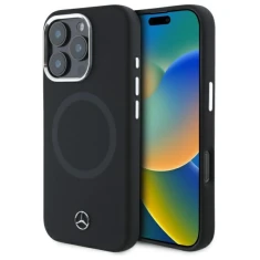 Чохол Mercedes Silicone Tonal Logo для iPhone 16 Pro Black with MagSafe (MEHMP16L23SUTTK)