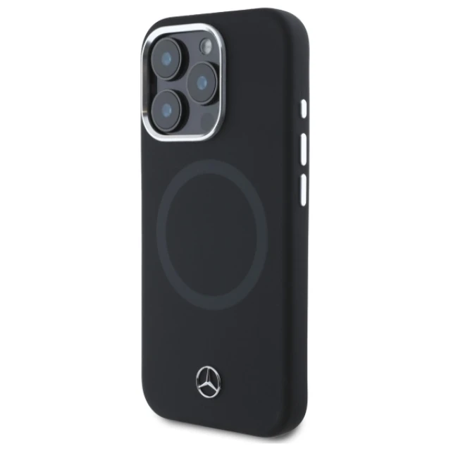 Чохол Mercedes Silicone Tonal Logo для iPhone 16 Pro Black with MagSafe (MEHMP16L23SUTTK)