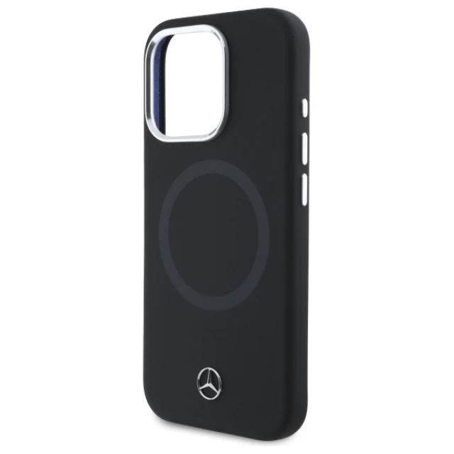 Чохол Mercedes Silicone Tonal Logo для iPhone 16 Pro Black with MagSafe (MEHMP16L23SUTTK)