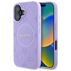 Чехол Guess Saffiano Peony Classic Logo для iPhone 16 Plus Purple with MagSafe (GUHMP16MPSAPSMEU)
