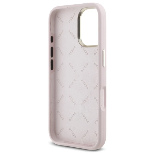 Чохол Guess Silicone Logo Strass 4G для iPhone 16 Pink (GUHCP16SM4DGPP)