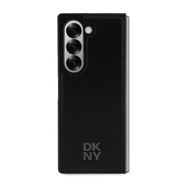 Чохол DKNY Magsafe Plain Leather Metal Stack Logo для Samsung Galaxy Z Fold6 Black with MagSafe (DKHMZFD6PSMCSLK)