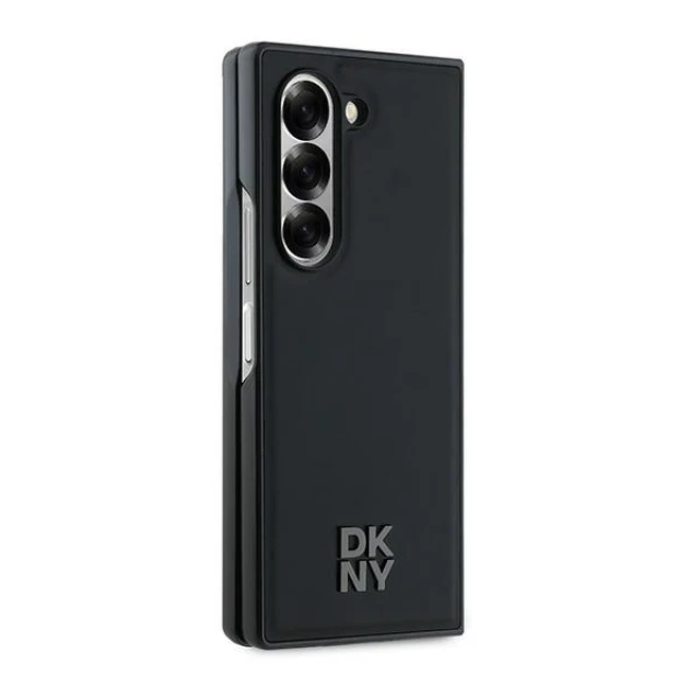 Чохол DKNY Magsafe Plain Leather Metal Stack Logo для Samsung Galaxy Z Fold6 Black with MagSafe (DKHMZFD6PSMCSLK)