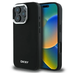 Чохол DKNY Hardcase Plain Silver Logo для iPhone 16 Pro Black with MagSafe (DKHMP16LPSCMCLK)