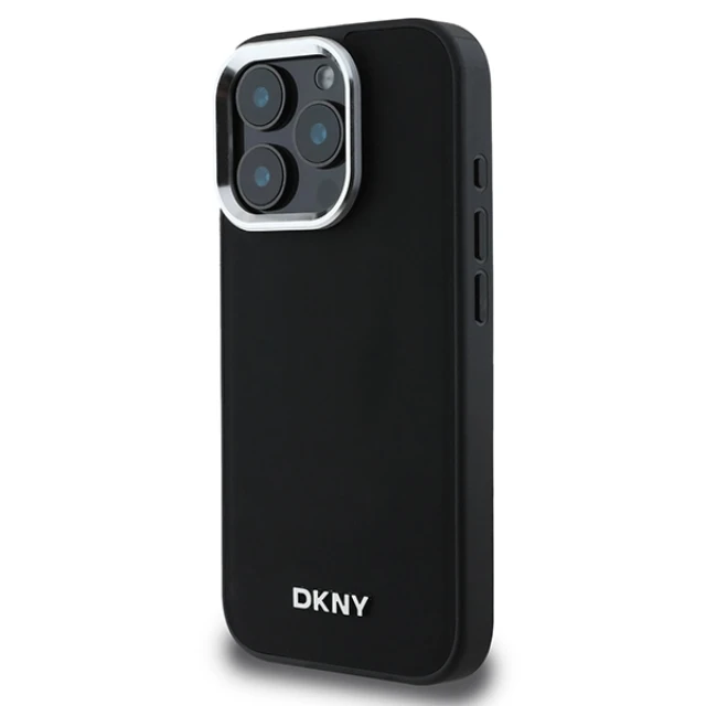 Чохол DKNY Hardcase Plain Silver Logo для iPhone 16 Pro Black with MagSafe (DKHMP16LPSCMCLK)