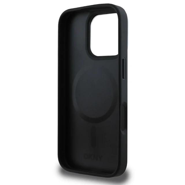 Чохол DKNY Hardcase Plain Silver Logo для iPhone 16 Pro Black with MagSafe (DKHMP16LPSCMCLK)