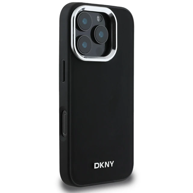 Чохол DKNY Plain Silver Logo для iPhone 16 Pro Max Black with MagSafe (DKHMP16XPSCMCLK)