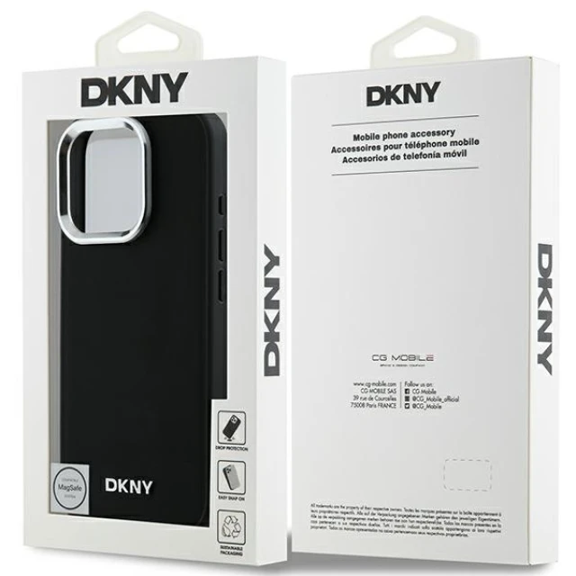 Чохол DKNY Plain Silver Logo для iPhone 16 Pro Max Black with MagSafe (DKHMP16XPSCMCLK)