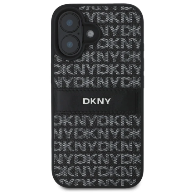 Чехол DKNY Texture Pattern Tonal Stripe для iPhone 16 Black (DKHCP16SPRTHSLK)