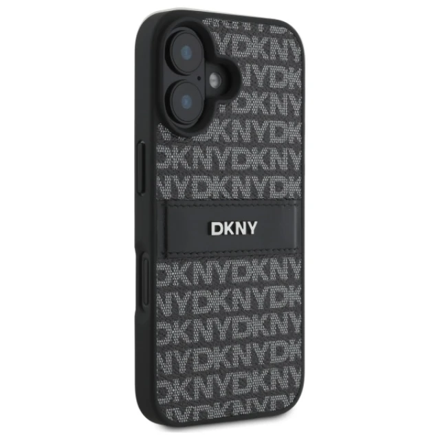 Чехол DKNY Texture Pattern Tonal Stripe для iPhone 16 Black (DKHCP16SPRTHSLK)