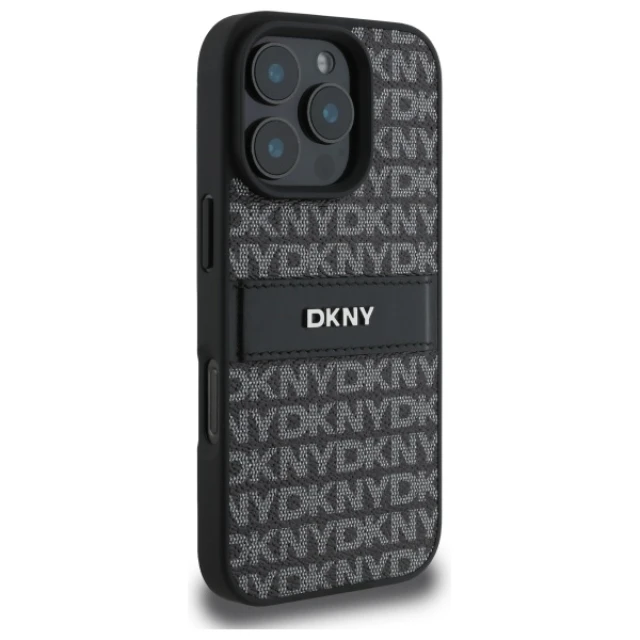 Чехол DKNY Texture Pattern Tonal Stripe для iPhone 16 Pro Black (DKHCP16LPRTHSLK)