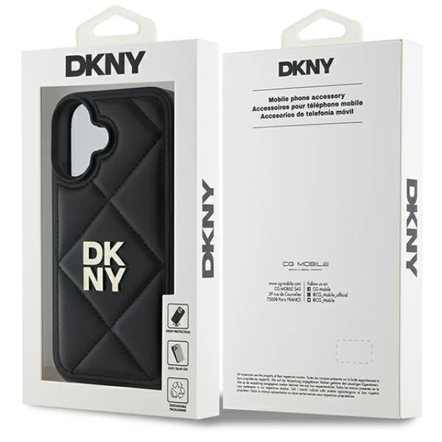 Чохол DKNY Quilted Stack Logo для iPhone 16 Black (DKHCP16SPQDSLK)