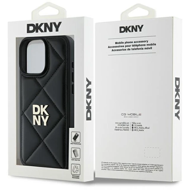 Чохол DKNY Quilted Stack Logo для iPhone 16 Pro Black (DKHCP16LPQDSLK)