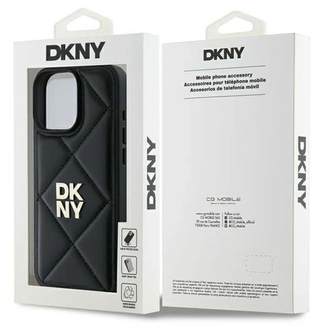 Чехол DKNY Quilted Stack Logo для iPhone 16 Pro Max Black (DKHCP16XPQDSLK)