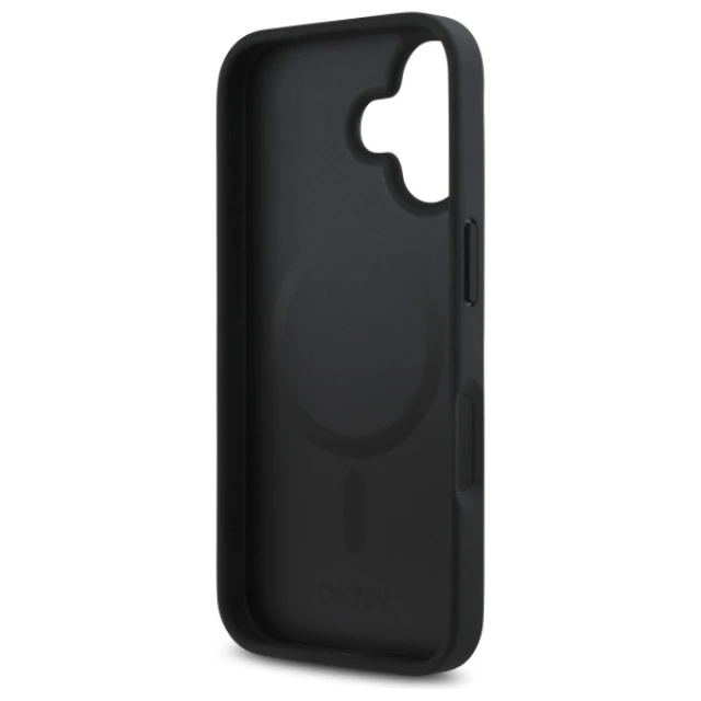 Чохол DKNY Repeat Pattern Stack Logo для iPhone 16 Black with MagSafe (DKHMP16SPSHRPSK)