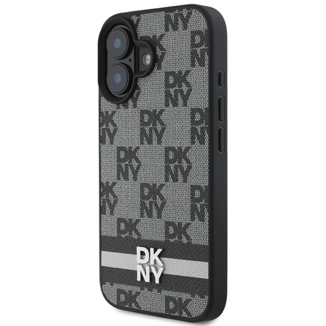 Чохол DKNY Checkered Pattern & Printed Stripes для iPhone 16 Black (DKHCP16SPCPTSSK)