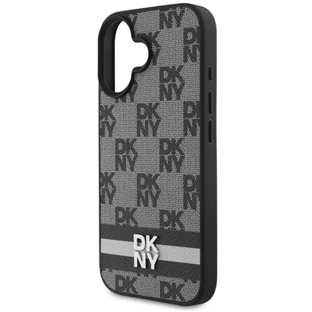 Чохол DKNY Checkered Pattern & Printed Stripes для iPhone 16 Black (DKHCP16SPCPTSSK)