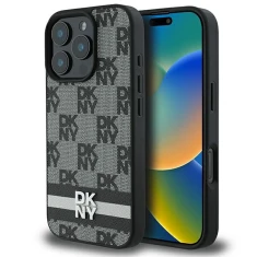 Чохол DKNY Checkered Pattern Printed Stripes для iPhone 16 Pro Black (DKHCP16LPCPTSSK)