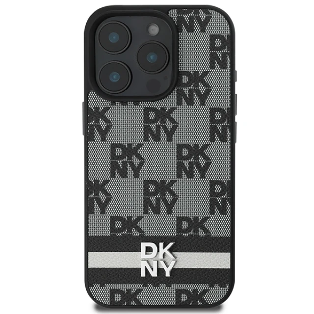 Чохол DKNY Checkered Pattern Printed Stripes для iPhone 16 Pro Black (DKHCP16LPCPTSSK)