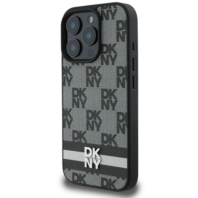 Чохол DKNY Checkered Pattern & Printed Stripes для iPhone 16 Pro Max Black (DKHCP16XPCPTSSK)