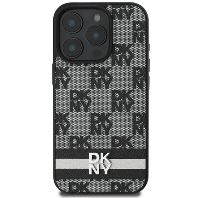 Чохол DKNY Checkered Pattern & Printed Stripes для iPhone 16 Pro Max Black (DKHCP16XPCPTSSK)