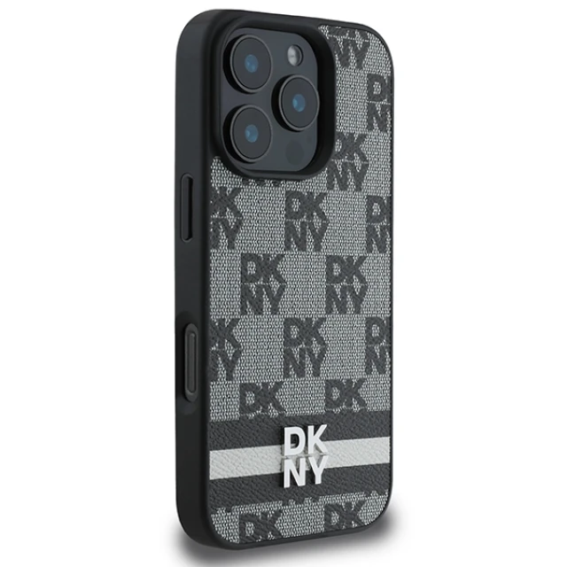 Чохол DKNY Checkered Pattern & Printed Stripes для iPhone 16 Pro Max Black (DKHCP16XPCPTSSK)