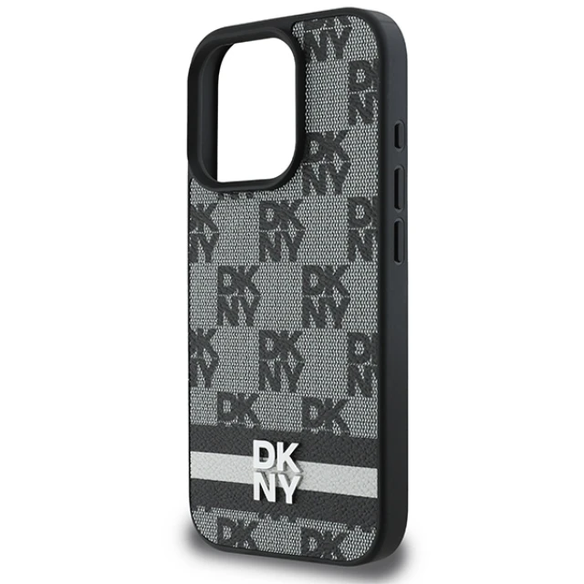 Чохол DKNY Checkered Pattern & Printed Stripes для iPhone 16 Pro Max Black (DKHCP16XPCPTSSK)