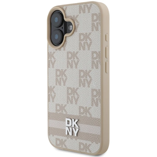 Чохол DKNY Checkered Pattern & Printed Stripes для iPhone 16 Pink (DKHCP16SPCPTSSP)