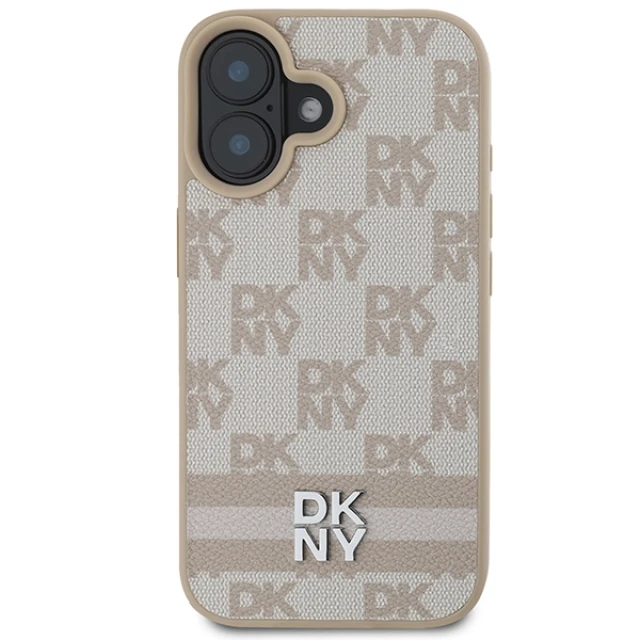 Чохол DKNY Checkered Pattern & Printed Stripes для iPhone 16 Pink (DKHCP16SPCPTSSP)