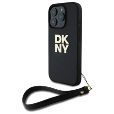 Чохол DKNY Wrist Strap Stock Logo для iPhone 16 Pro Black (DKHCP16LPBSWSK)