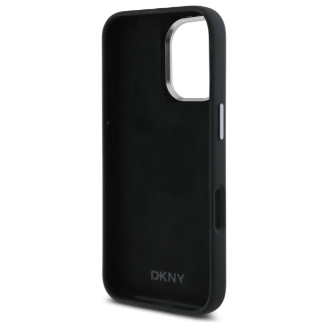 Чохол DKNY Liquid Silicone Metal Logo для iPhone 16 Black (DKHCP16SSMCBSK)