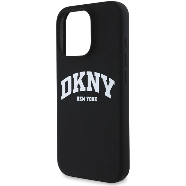 Чохол DKNY Silicone White Printed Logo для iPhone 16 Pro Max Black with MagSafe (DKHMP16XSNYACH)