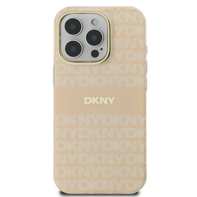 Чохол DKNY Repeat Texture Pattern With Stripe для iPhone 16 Pro Max Pink with MagSafe (DKHMP16XHRHSEP)