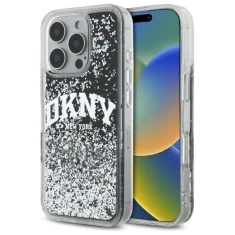 Чехол DKNY Liquid Glitter Arch Logo для iPhone 16 Pro Black (DKHCP16LLBNAEK)