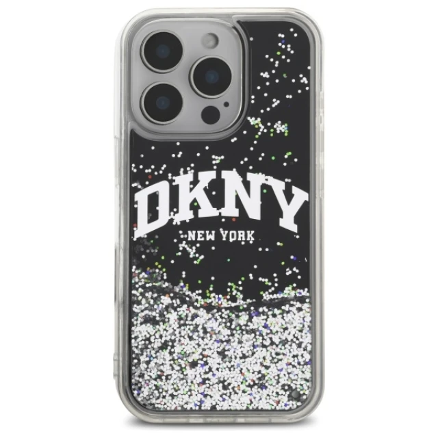 Чохол DKNY Liquid Glitter Arch Logo для iPhone 16 Pro Max Black (DKHCP16XLBNAEK)