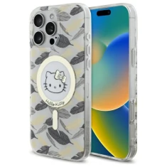 Чохол Hello Kitty IML Golden Leaves для iPhone 16 Pro Max White with MagSafe (HKHMP16XHGLEH)