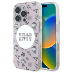 Чохол Hello Kitty IML All Over Paris для iPhone 16 Pro Max Pink with MagSafe (HKHMP16XHAOPP)